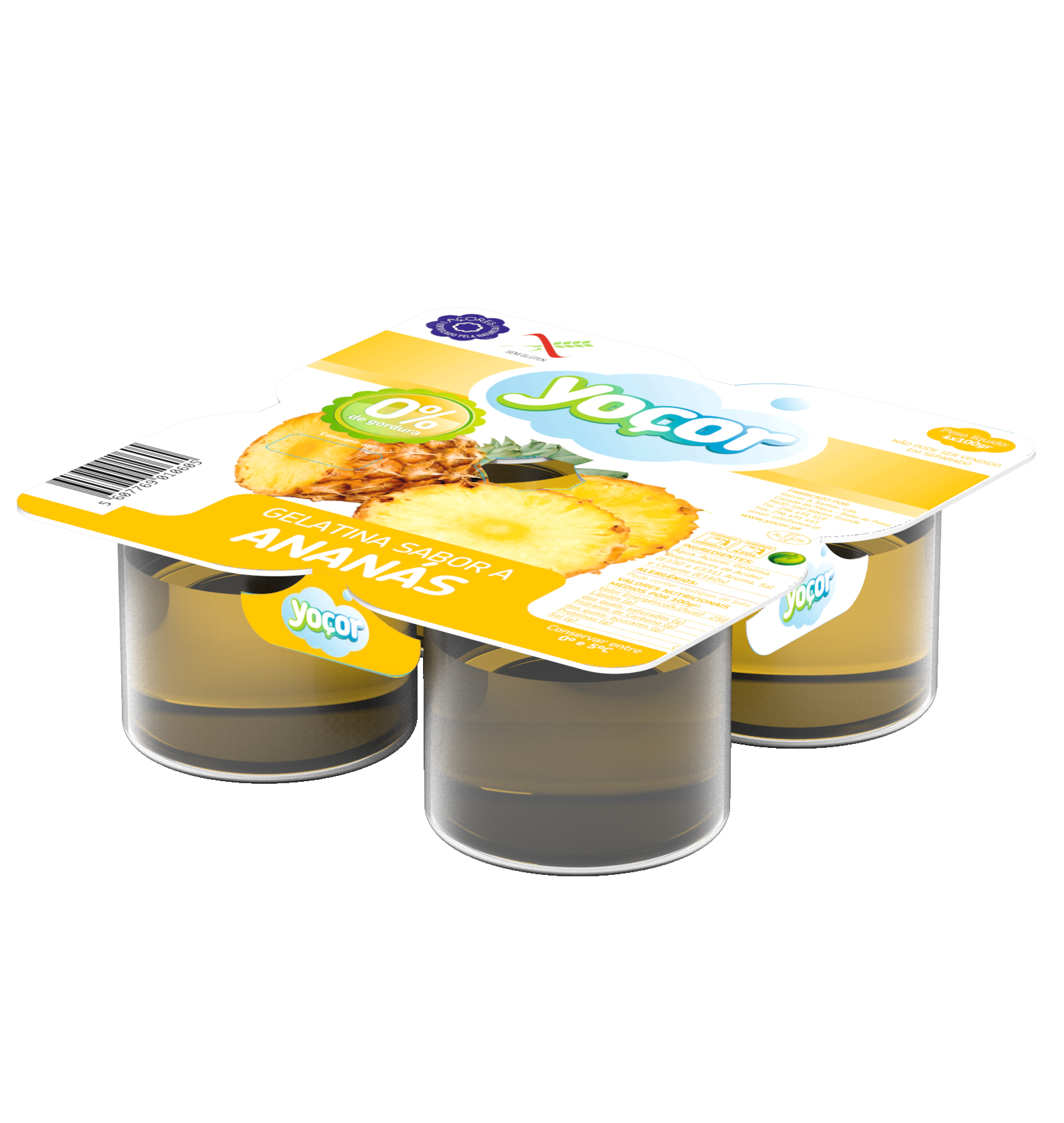 Gelatina sabor a Ananás 4x100 gr