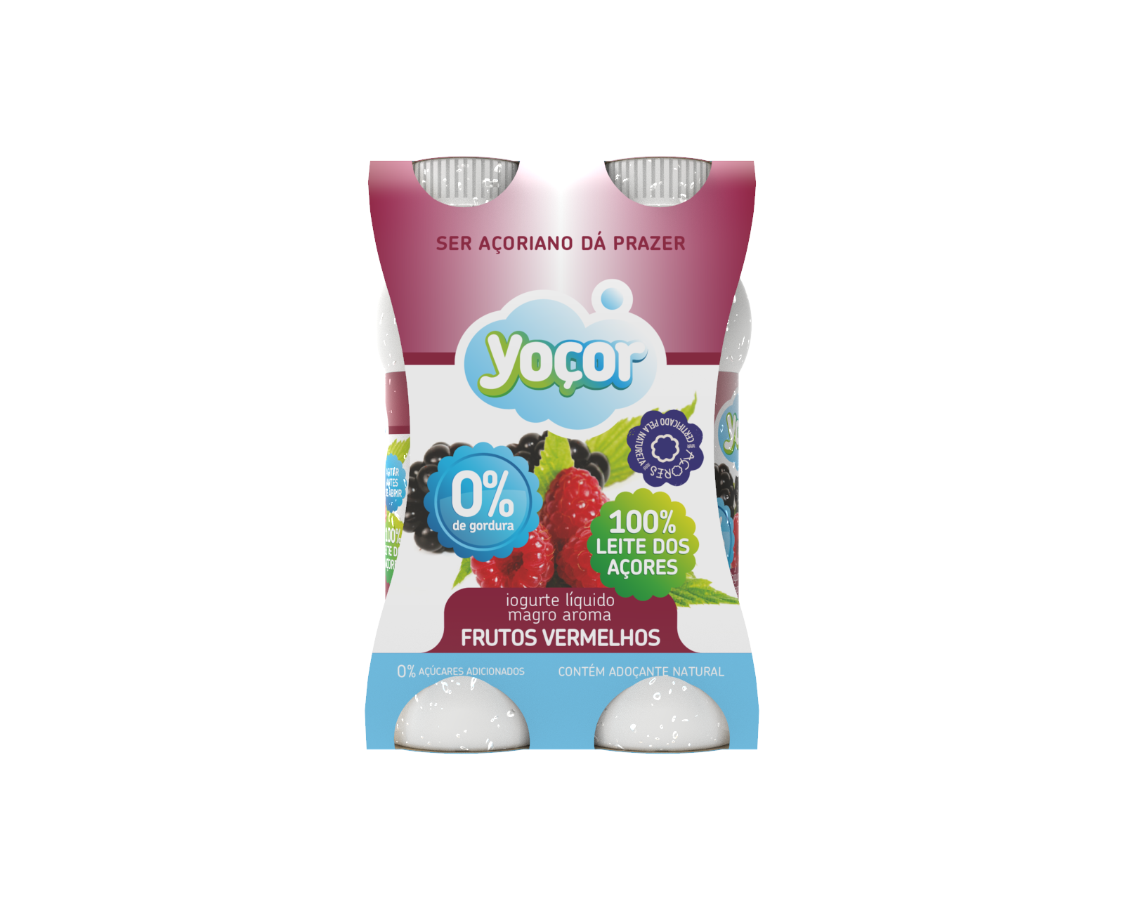 Iogurte Líquido Magro 0% c/ Aroma de Frutos Vermelhos 4x170 ml