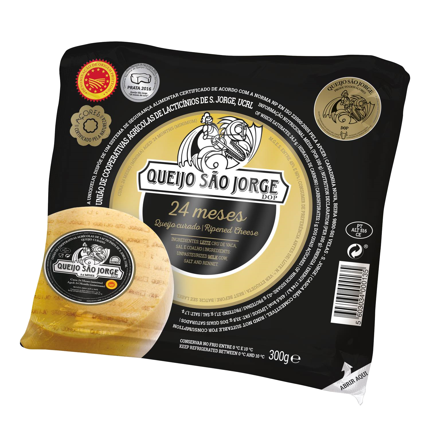 Queijo S. Jorge DOP 24 Meses Fatias 300 gr